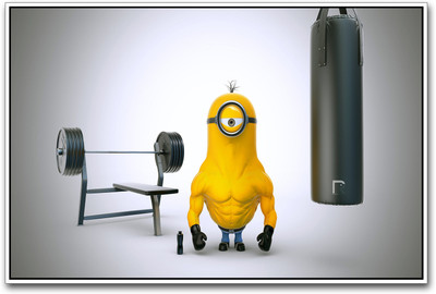 Minion Muscle Paper Print(12 inch X 18 inch)