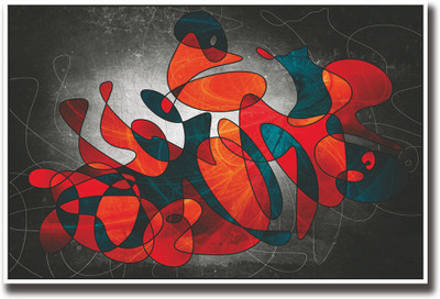 Bright red and Blue abstract Fine Art Print(12 inch X 18 inch, Rolled)
