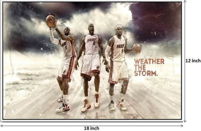 Lebron James Basketball Heat Paper Print(12 inch X 18 inch)