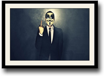 Anonymous mask Fine Art Print(10 inch X 14 inch, Framed)