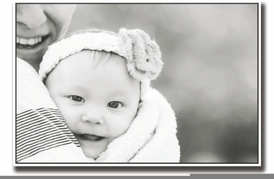 Baby with mother b&w Fine Art Print(12 inch X 18 inch, Rolled)