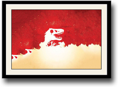 Red Dinosaur Fine Art Print(10 inch X 14 inch, Framed)