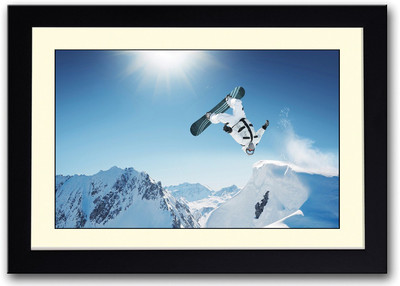 Snow Boarding Fine Art Print(14 inch X 20 inch, Framed)