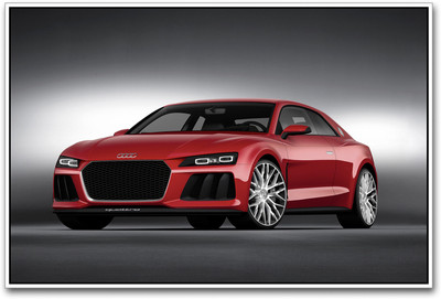 Red audi SportsCar Paper Print(12 inch X 18 inch)