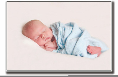 Posterhouzz Wrapped in blue cute baby Fine Art Print(12 inch X 18 inch, Rolled)