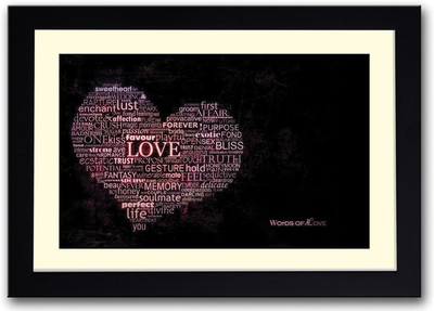 Words of Love Fine Art Print(14 inch X 20 inch, Framed)
