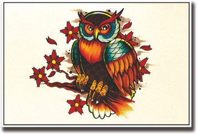 Amazing Colourful Owl art Fine Art Print(12 inch X 18 inch, Rolled)