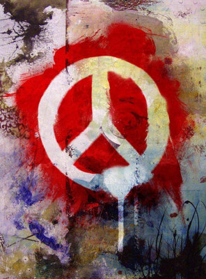 Posterhouzz Peace Graffiti Fine Art Print(18 inch X 12 inch, Rolled)