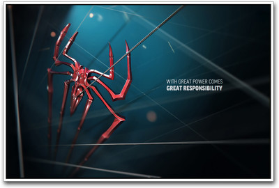 Spiderman Great Power Paper Print(12 inch X 18 inch)
