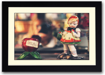 Girl and Apple Photography Fine Art Print(14 inch X 20 inch, Framed)