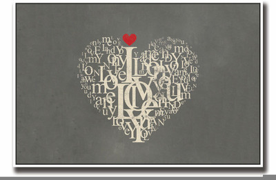 Posterhouzz Love typography Fine Art Print(12 inch X 18 inch, Rolled)
