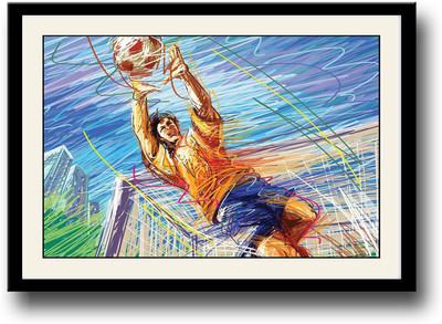 Football player artistic Fine Art Print(10 inch X 14 inch, Framed)