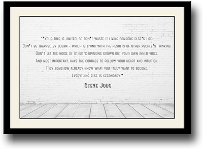 Steve Jobs Motivational quote on the wall Fine Art Print(10 inch X 14 inch, Framed)
Steve Jobs Motivational quote on the wall Fine Art Print(10 inch X 14 inch, Framed)