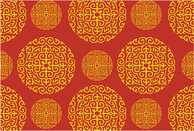 Red n Gold Wallpaper Paper Print(13 inch X 19 inch, Rolled)