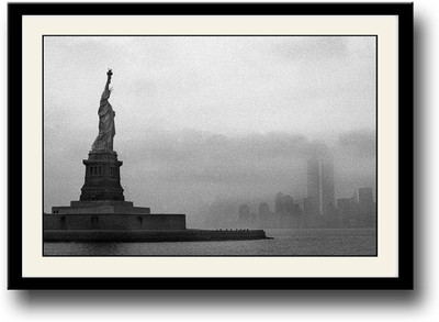 Statue of Liberty B&W Fine Art Print(10 inch X 14 inch, Framed)
