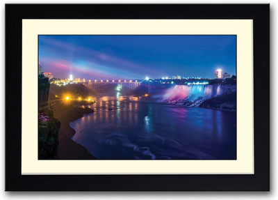Lights on Water Fine Art Print(14 inch X 20 inch, Framed)