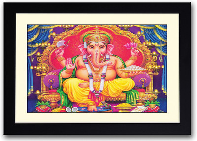 God Ganesh Fine Art Print(14 inch X 20 inch, Framed)