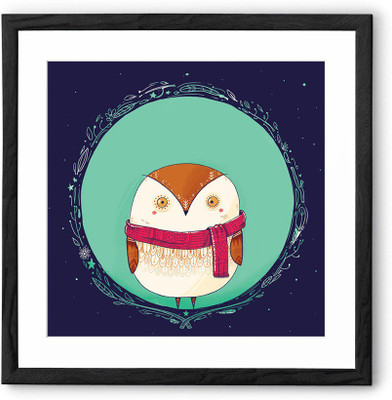 Circle Owl Fine Art Print(24 inch X 24 inch, Framed)