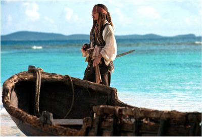 Jack Sparrow n Boat Photographic Paper(13 inch X 19 inch, Rolled)