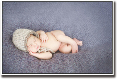Super cute baby with hat Fine Art Print(12 inch X 18 inch, Rolled)