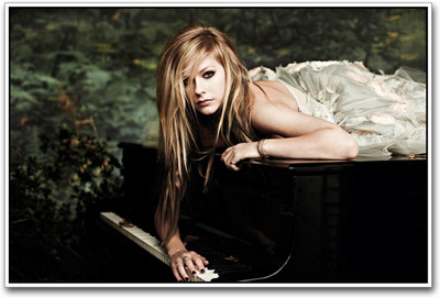Avril Lavigne with Piano Paper Print(12 inch X 18 inch)