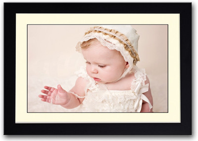 Baby In White Dress Fine Art Print(14 inch X 20 inch, Framed)