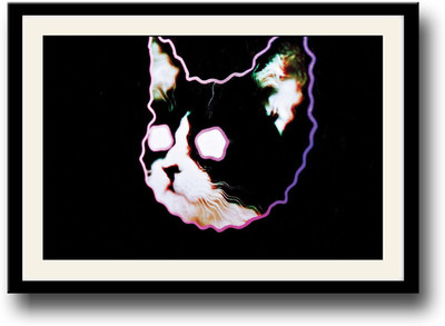 Cool Abstract cat Fine Art Print(10 inch X 14 inch, Framed)