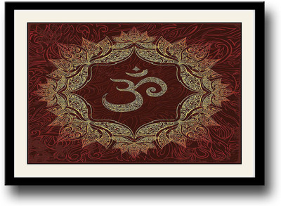 Wow Om design Fine Art Print(10 inch X 14 inch, Framed)