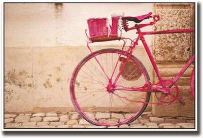 Pink Bicycle photography Fine Art Print(12 inch X 18 inch, Rolled)