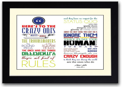 Steve Jobs Here Is To The Crazy Ones Fine Art Print(14 inch X 20 inch, Framed)
Steve Jobs Here Is To The Crazy Ones Fine Art Print(14 inch X 20 inch, Framed)