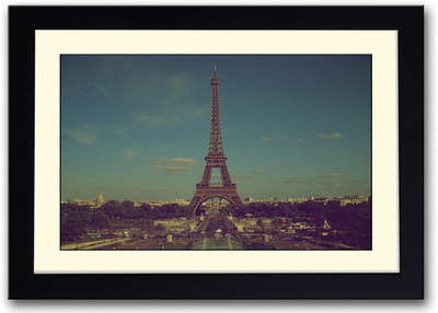 Eiffel Tower In Paris Fine Art Print(14 inch X 20 inch, Framed)