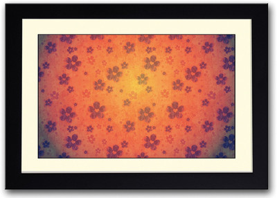 Amazing Orange Floral Design Fine Art Print(14 inch X 20 inch, Framed)