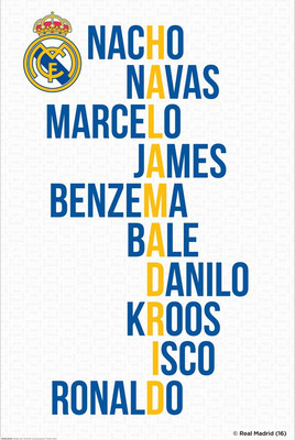 Real Madrid C.F. Large Poster Player Names 34 Paper Print(36 inch X 24 inch, Rolled)
Real Madrid C.F. Large Poster Player Names 34 Paper Print(36 inch X 24 inch, Rolled)