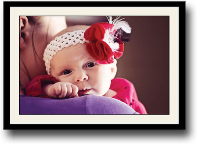Cute baby with mother Fine Art Print(10 inch X 14 inch, Framed)