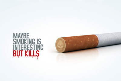 Oshi - May be smoking is interesting, But Kills Paper Print(12 inch X 18 inch, Streched)
