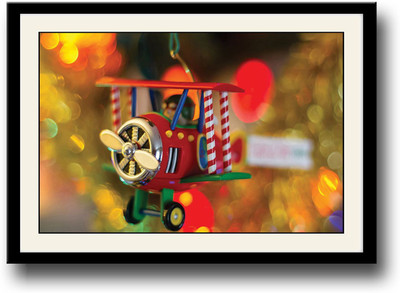 Red toy aeroplane Fine Art Print(10 inch X 14 inch, Framed)