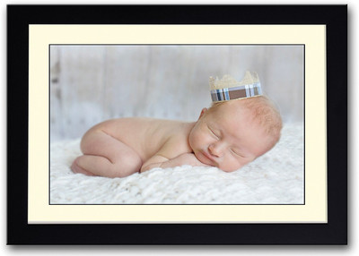 Baby Sleeping With Crown Fine Art Print(14 inch X 20 inch, Framed)