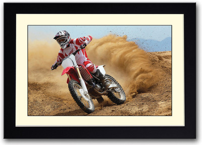 Dirtbike Fine Art Print(14 inch X 20 inch, Framed)