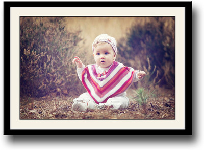 Baby on garden Fine Art Print(10 inch X 14 inch, Framed)