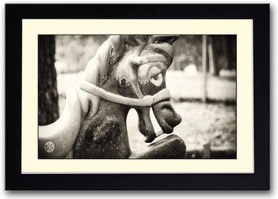 Wodden Horse Fine Art Print(14 inch X 20 inch, Framed)