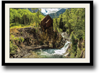 Mountain Cabin Fine Art Print(10 inch X 14 inch, Framed)