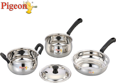 Pigeon Cookware Kadhai 18 cm with Lid(Stainless Steel, Induction Bottom), Silver;white
Pigeon Cookware Kadhai 18 cm with Lid(Stainless Steel, Induction Bottom), Silver;white