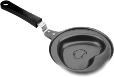Everything Imported Flat Pan 7 cm diameter(Stainless Steel, Non-stick, Induction Bottom), Black