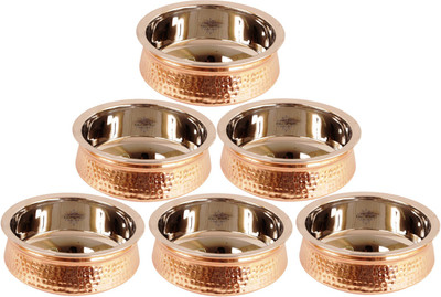 IndianArtVilla Set of 6 Steel Copper Serving Handi 1350 ML Each,Serving Dishes,Tableware Handi 1 L(Copper), Brown;silver
IndianArtVilla Set of 6 Steel Copper Serving Handi 1350 ML Each,Serving Dishes,Tableware Handi 1 L(Copper), Brown;silver