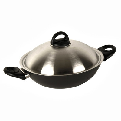 Kitchen Chef High Dome Wok Kadhai 30 cm with Lid(Stainless Steel, Non-stick), Black
Kitchen Chef High Dome Wok Kadhai 30 cm with Lid(Stainless Steel, Non-stick), Black