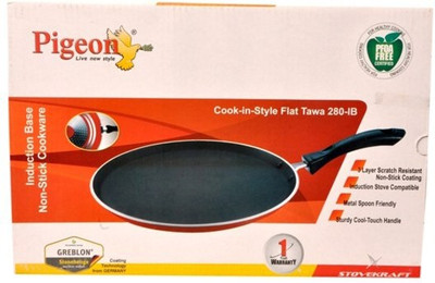 Pigeon Tawa 28 cm diameter(Aluminium, Non-stick, Induction Bottom), Red