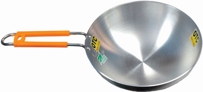 OTC Kadai with Long Handle 20CM (Aluminium) Kadhai 20 cm(Aluminium), Silver