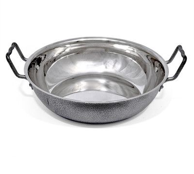 Kitchen Krafts Kadhai 26 cm(Stainless Steel), Grey