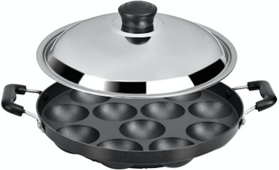 Sajni Paniyarakkal with Lid(Aluminium, Non-stick), Black