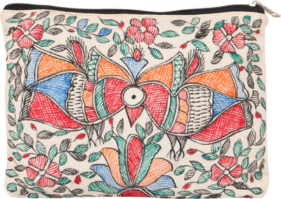 iMithila Beautiful Peacocks and Auspicious Lotus, Casual Madhubani Handpainted Cotton Pouch(Multicolor)
iMithila Beautiful Peacocks and Auspicious Lotus, Casual Madhubani Handpainted Cotton Pouch(Multicolor)